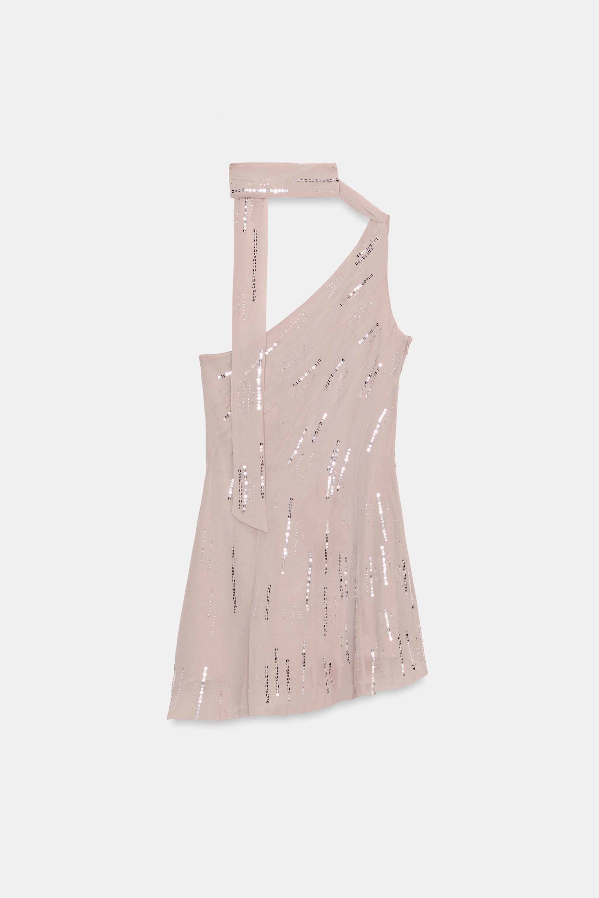 ROBE COURTE FOULARD PAILLETTES